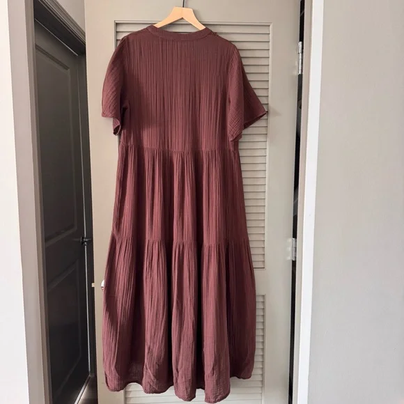 Anthropologie | Cottage Core The Kallie Flowy V-Neck Cotton Maxi Dress ~ NWT M - Picture 9 of 9